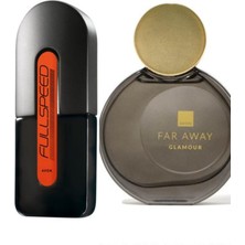 Yeni Tasarım Far Away Glamour Kadın Parfüm Edp 50ML + Full Speed Erkek Parfüm Edt 75 ml