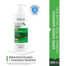 Dercos 2’si 1 Arada Kepek Karşıtı & Nemlendirici Şampuan 390ML