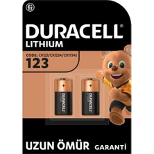 DURACELL CR123 (2’li Paket) yüksek güçlü lityum pil 3V (CR123A / CR17345)