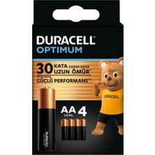 Duracell Optimum AA Pil (4'lü paket), Alkalin Pil 1,5V, LR6 MX1500