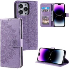 Manyi Mall IPhone 14 Için Flip Case Pro Max Pu Deri Cüzdan Kılıf Totem Kabartma (Yurt Dışından)