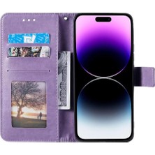 Manyi Mall IPhone 14 Için Flip Case Pro Max Pu Deri Cüzdan Kılıf Totem Kabartma (Yurt Dışından)