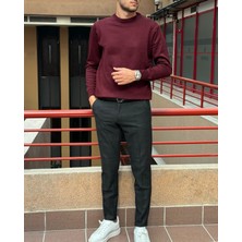 İnpool Erkek, Bisiklet Yaka, Slim Fit, Old Money, Yün-Akrilik Elyaf, Triko Kazak PLTK03