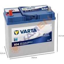 Varta Blue Dynamic B34 Ters Kutup 12 V 45 Ah 330 A(En) Akü
