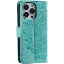 Mays Home1 IPhone 16 Için Flip Case Pro Kickstand Cüzdan Kılıf Totem Kabartma Pu (Yurt Dışından)