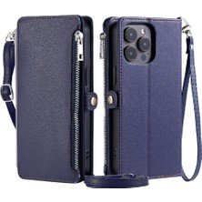 Mays Home1 IPhone 16 Için Crossbody Durumda Pro Max Fermuar Faturaları Yuvası Uzun Kordon 9 (Yurt Dışından)