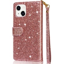 Mays Home1 IPhone 15 Için Fermuar Cep Durumda Artı Glitter Cüzdan Kılıf Manyetik Pu (Yurt Dışından)