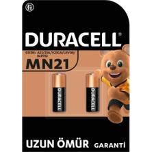 DURACELL MN21 (2’li Paket) özel alkalin pil 12V (A23 / 23A / V23GA / LRV08 / 8LR932)