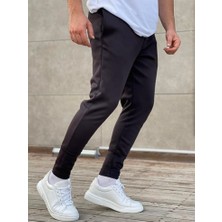 Es Sport Erkek Siyah Scuba Kumaş Slimfit Jogger Outdoor Eşofman Altı