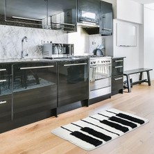 Miqna Studio Piyano Tasarımı Halı, El Yapımı, Yıkanabilir, Kaymaz Taban, Dekoratif, Hediye