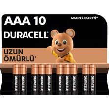 Duracell Alkalin AAA İnce Kalem Pil, 1,5 V LR03/MN2400, 10’lu paket