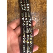 Gönülden Tasarım 150X4 cm Taş ve Boncuk Işleme Dekoratif Şerit Dikiş Aksesuarı