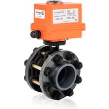 Unox Ø63 220V Ac Elektrik Aktüatörlü U-Pvc Takım Kelebek Vana Su Için