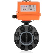 Unox Ø75 24V Dc Elektrik Aktüatörlü U-Pvc Takım Kelebek Vana Asit Için