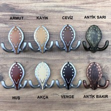 Gürçay Hırdavat Ahşap Desenli Plastik Portmanto Askısı Das (2 Adet) Antik Bakır