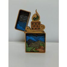 Wood-X Ahşap Mdf Çok Katmanlı Zippo Dekoratif Obje