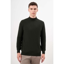 Morven  Erkek Haki Basic Yarım Balıkçı Yaka Dynamic Fit Rahat Kesim Triko