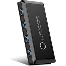 Bastore USB 3.0 4 Port Hub 2 Kasa Pc Bilgisayar Kvm Switch Splitter Çoklayıcı