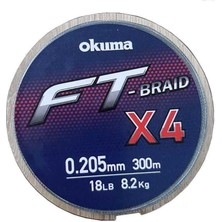 Okuma Ft-*4 Braided Line 300 mt Grey Örgü Ip 0,205MM