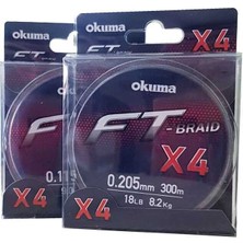 Okuma Ft-*4 Braided Line 300 mt Grey Örgü Ip 0,205MM