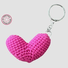 Uretti El Yapımı Amigurumi Kalp Anahtarlık 5cm - Pembe