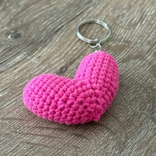 Uretti El Yapımı Amigurumi Kalp Anahtarlık 5cm - Pembe