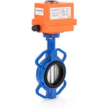 Unox DN40-11/2" Wafer Tip 24 V DC Elektrikli Aktüatörlü Kelebek Vana Paslanmaz AISI304 Klape