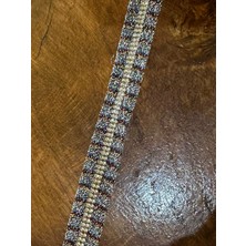 Gönülden Tasarım En 2 cm Zirkon Taşlı Şerit Dikiş Giyim Aplike (1 Metre)