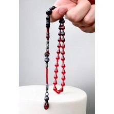 Tesbih Otağı Gümüş Kazaz Püsküllü Ateş Kehribar Tesbih