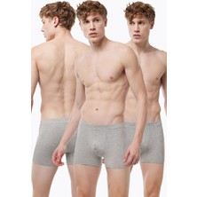 Malabadi Erkek Gri 3 Lü Paket Modal Likralı Boxer 3M058 058