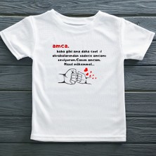 Asilcom Amca Baba Gibi Ama Daha Cool Yazılı Çocuk Tişörtü
