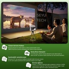 Seyutech Taşınabilir Powerbankli 4K Destekli 1080P Android Sistemli Sinema Projeksiyon Cihazı