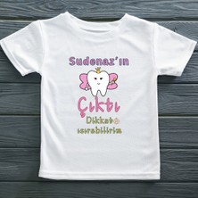 Asilcom Ilk Dişi Çıktı Dikkat Isırabilirim Yazılı Kız Çocuk Tişörtü