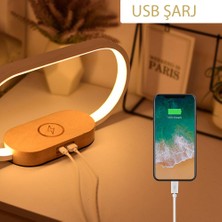 UmoTech Kablosuz Şarj Cihazı Gece Lambası Masa Lambası LED Masa Lambası Başucu 10W Kablosuz Şarj USB Type-C