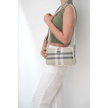 Silver & Polo Silver Polo A.Yeşil - Kemik Ekose Kadın Çapraz Çanta SP899