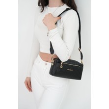 Silver & Polo Silver Polo Siyah - Siyah Logolu Kadın Çapraz Çanta SP1142