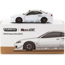 Tarmac Works & Vertex 1/64 Ölçek Model Araç T64G-023-WH Nissan Silvia S15 White Metallic / Lamley Special Edition