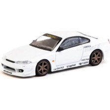 Tarmac Works & Vertex 1/64 Ölçek Model Araç T64G-023-WH Nissan Silvia S15 White Metallic / Lamley Special Edition