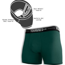 Yohannes Club Yohannesclub,erkek, Özel Bölmeli Pamuklu Boxer,rahat, Şık, Sağlıklı, Tekli, Zeytin Yeşili