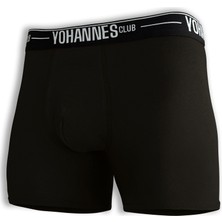 Yohannes Club Yohannesclub,erkek, Özel Bölmeli Pamuklu Boxer,rahat, Şık, Sağlıklı, Tekli, Siyah