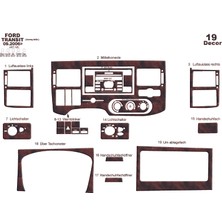 Ford Transit Journey Piano Black Kaplama 2006-2010 19 Parça