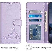 MY Boutique1 Samsung Galaxy S6 Kart Yuvası Tutucu Için Kickstand Kedi Rfıd Cüzdan Flip (Yurt Dışından)