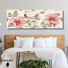 Gaagart Uzun Panaromik Kanvas Tablo Soft Modern Açık Pembe Flowers