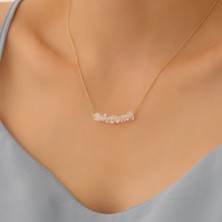 Nox Jewelry 925 Ayar Gümüş Doğal Şeffaf Quartz Taşlı Kolye