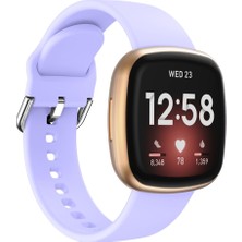 ZHKJ Shop Fit Versa 3 Silikon Kordonlu Saat Lavanta Moru Için (Yurt Dışından)