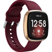 ZHKJ Shop Fit Versa 3 Silikon Kordonlu Saat Şarap Kırmızısı Için (Yurt Dışından)