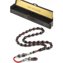 Tesbih Otağı Gümüş Püsküllü Ateş Kehribar Tesbih "seni Seviyorum"