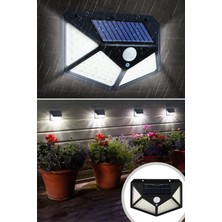 Hobipolive 100 Ledli 3 Farklı Aydınlatma Ayarlı Solar Güneş Enerjili Hareket Sensörlü Bahçe Duvar Lambası