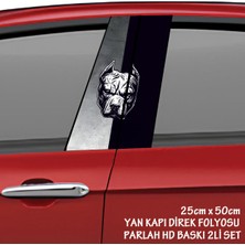 Fresh Pitbull Gri Siyah Resimli Oto Kaplama Folyo - 2 Adet Takım