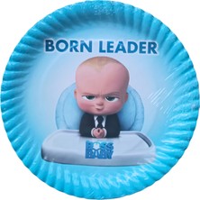 Ngüzel Party Boss Baby Patron Bebek Temalı Doğum Günü 8 Adet Karton Tabak + 8 Adet Karton Bardak Seti